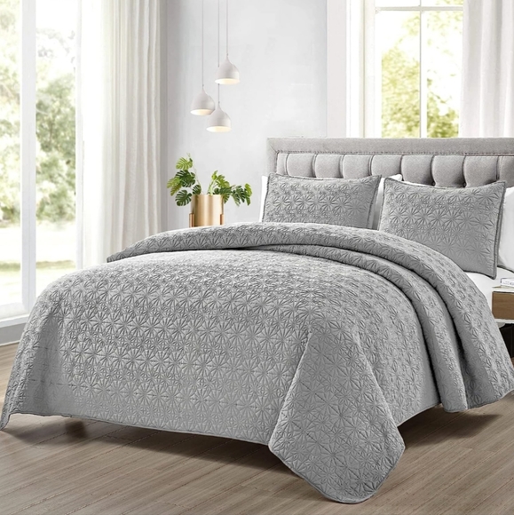 Mocaletto Bedding New Mocaletto Luxury 2 Piece Gray Twin Size Quilt
